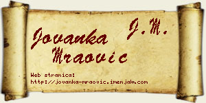 Jovanka Mraović vizit kartica